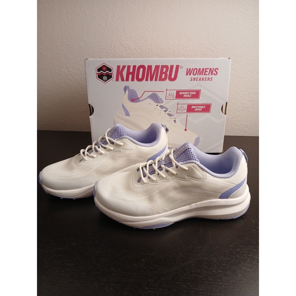 Khombu Patan Womens Sneakers Beige Memory Foam Athletic Shoes 6 NEW